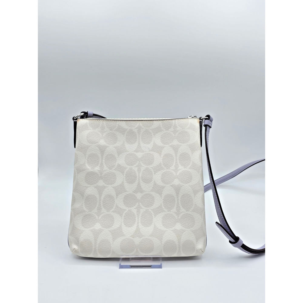 Coach Mini Rowan File Bag Crossbody Purse in Chalk White Lavender - Picture 2 of 16